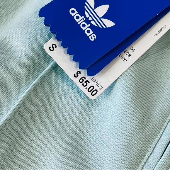 🌟Sold ADIDAS joggers Adidas TRACK PANTS mint green white strips sporty chic ath - Picture 3 of 13